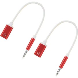 DPWOUM 2pcs 3.5mm Male to TypeC Female Audio Cable Cord,Analog Cable Type-C Converter Earphone Adapter Compatible with MP3 Players,Cables and Adapters (Red)
