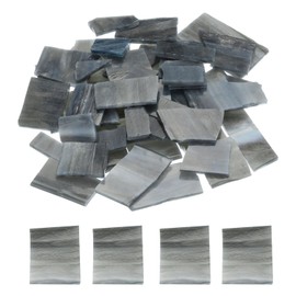 sourcing map 200g Mosaic Tiles Irregular Glass Mosaic Tiles Stained Mosaic Glass Pieces for Home Decoration Art Crafts DIY Projects Gray White