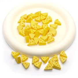 100PCS Mini Resin Cheese bulk, Miniatures Kitchen Food, Artificial Cheese Models, Mini Simulation Cheese for DIY craft decoration, Mini Resin Cheese for Dollhouse Kitchen Decoration DIY Accessories
