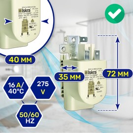 Anti-interference filter washing machine 0.47µF 16A/40°C 275V 50/60Hz with original code 00623842 623842 9000 676768 for Bosch for Siemens MONTERAL