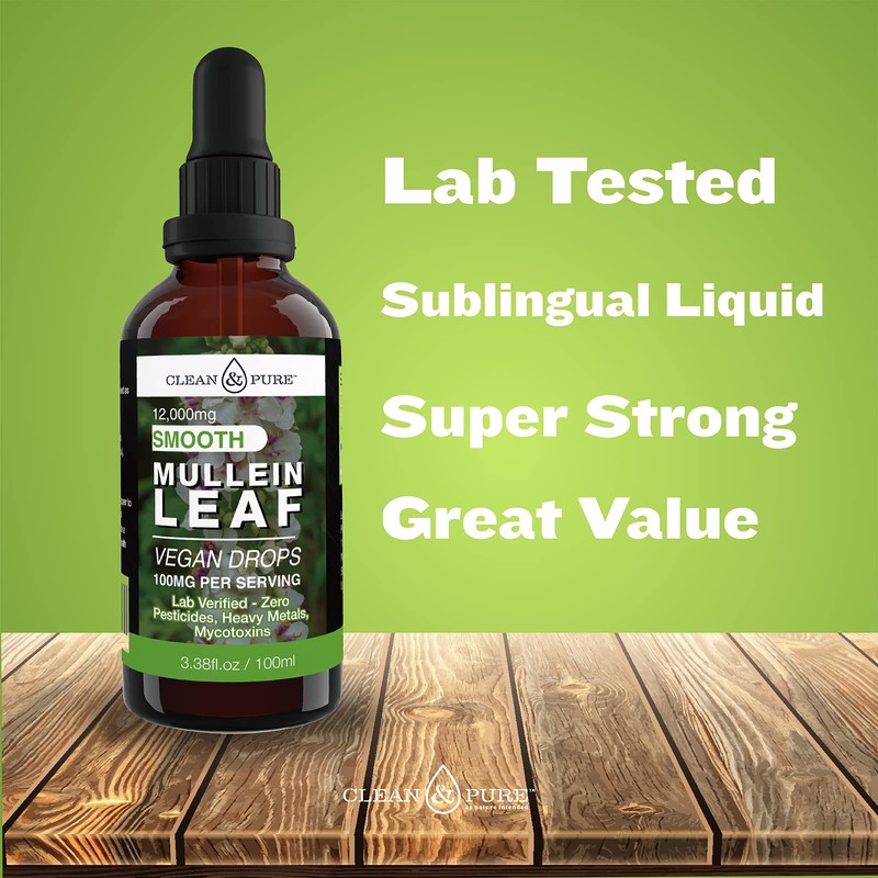Clean & Pure Mullein Leaf Extract Liquid Drops 100ml |