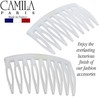 Camila Paris CP3108 French Hair Side Comb, Small, Curved White