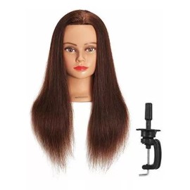 Hairginkgo Maniqui Cabeza Cabello Natural Marrón 55 Cm Hairginkgo