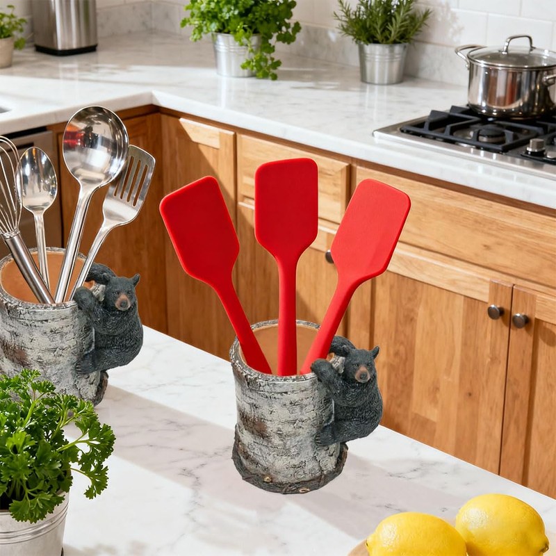 Black Bear Cub Climbing a Birch Pen Pencil Holder Cup-Cute