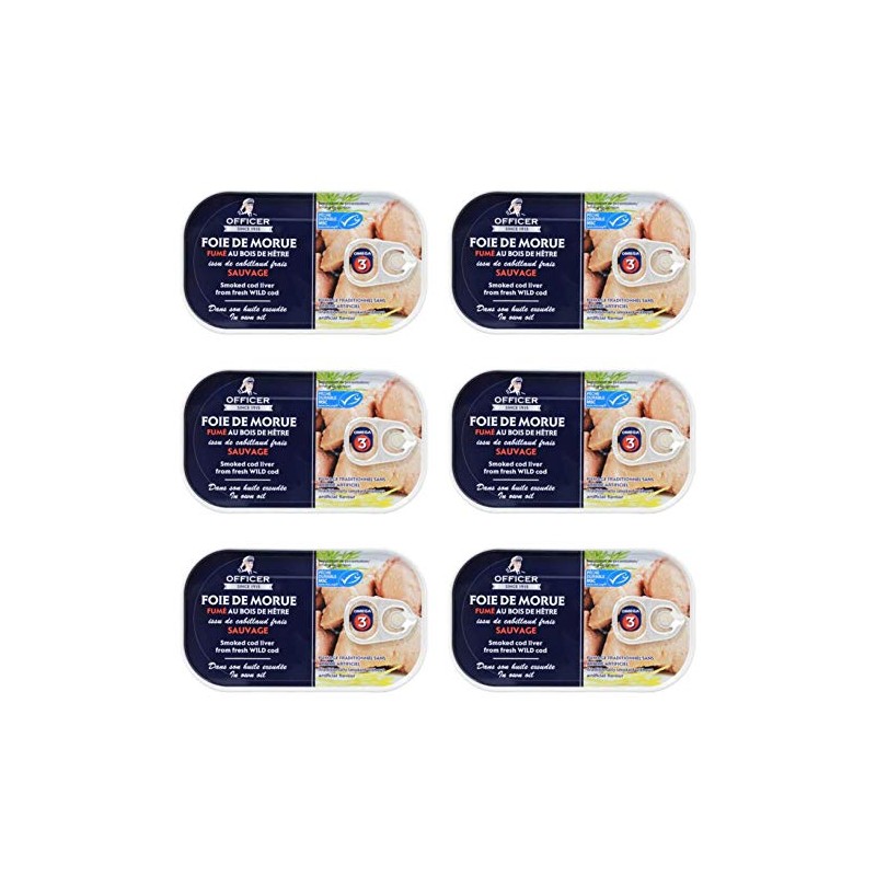 Wild Officer Smoked Cod Liver 120g Pack of 6