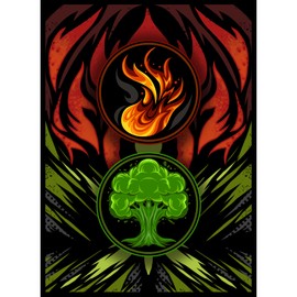 MTG Color Combination Guild Sleeves (Green/Red) - 100ct Matte TCG Card Art by Ai Armor