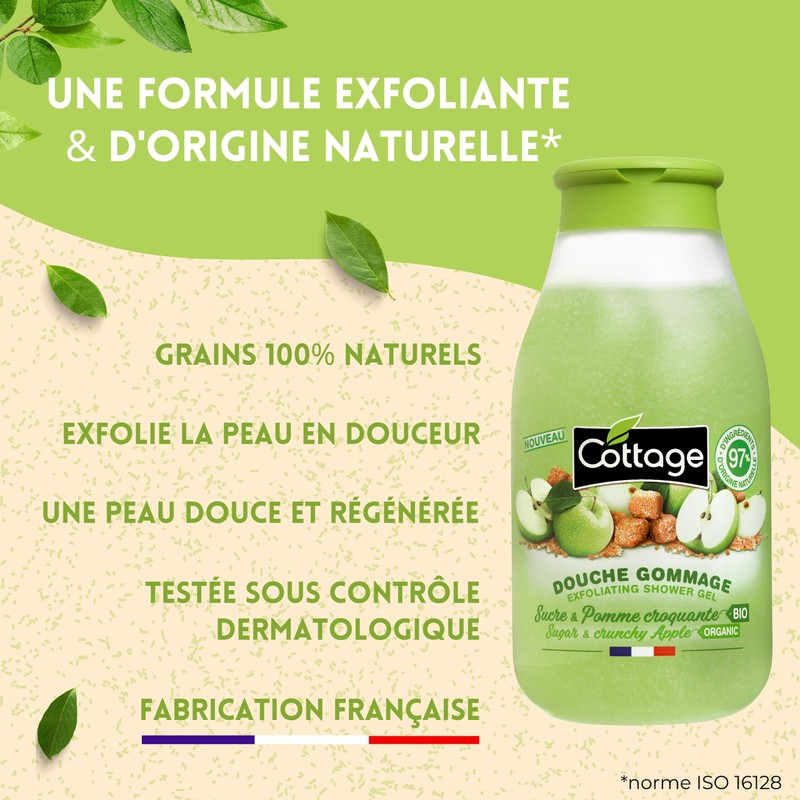 COTTAGE - Shower Peeling - Sugar & Organic Crunchy Apple