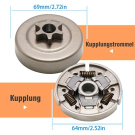 Hoypeyfiy 1123 640 2003 3/8" Kettenrad und Kupplung Kit, Ersatz für STIHL 017, 018, 021, 023, 025, MS170, MS180, MS210, MS230, MS250