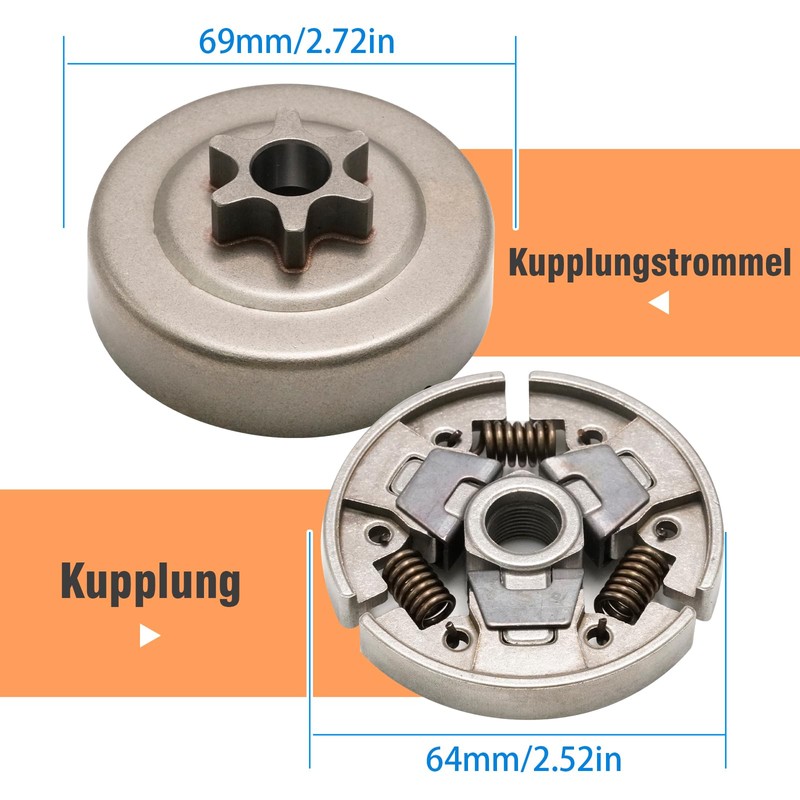 Hoypeyfiy 1123 640 2003 3/8" Kettenrad und Kupplung Kit, Ersatz