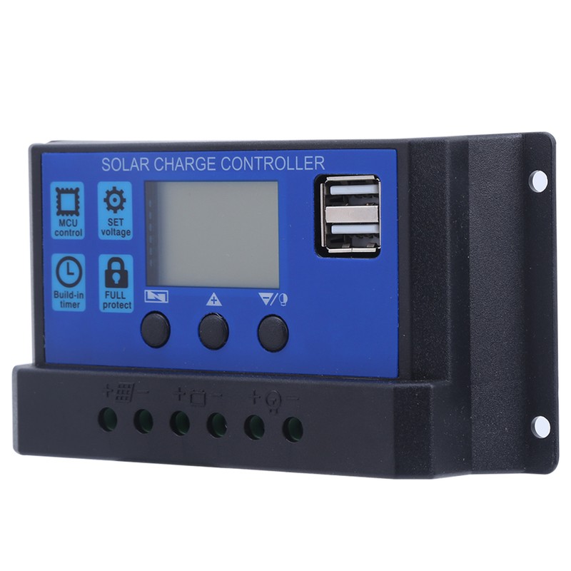 Solar Panel Controller LCD Display Battery Charge Control Dual USB