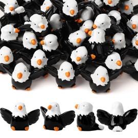 DTOFOOT 36 Pcs Mini Resin Bald Eagle Figurines, Patriotic American Bald Eagle Ornaments for Christmas Party Outdoor Lawn and Garden Statues