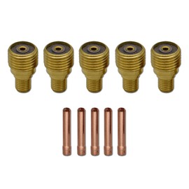 10PCS TIG Welding Gas Lens Collet Body 45V44 (3/32") & Collet 13N23 for TIG Welding Torch WP 9, 20 and 25 (45V44 & 13N23 (3/32"))