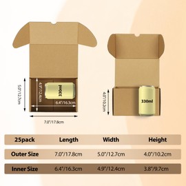 RLAVBL 7x5x4 Shipping Boxes Set of 25, Brown Corrugated Cardboard Box for Packing, Mailing, Business