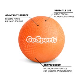 GoSports 10" Playground Ball (Set of 6) with Carry Bag and Pump