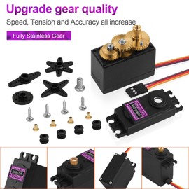 4 Pack MG996R Servo Motor, 55g Fully Copper Gear High Torque Digital Servo Motor Kit for RC Helicopter Car Boat Robot, Control Angle 180°