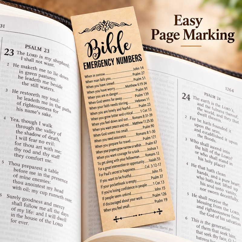 Bible Verse Bookmarks for Reading & Gifts – 50-Piece Emergency