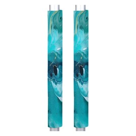 DXTKWL Teal Green Marble Print Refrigerator Door Handle Covers Set of 2 Kitchen Appliance Handle Covers Protector for Fridge Microwave Stove Oven Dishwasher