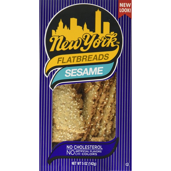 New York All Natural Flatbreads, Sesame, 5 Ounce (Pack of 12)