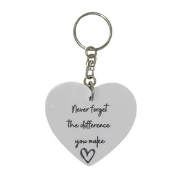 969 - Thank You Gift, Never Forget The Difference You Make Hanging Ornament, Hanging Plaque Keyring Heart Acrylic Gift