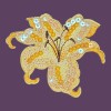 Unbranded YELLOW LILY SEQUIN FLOWER CUTE PLANT DETAILED IRON ON