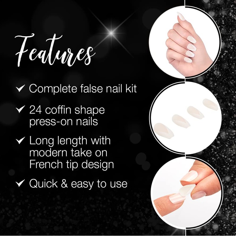 Ardell Nail Addict Artificial Nail Set, Modern French