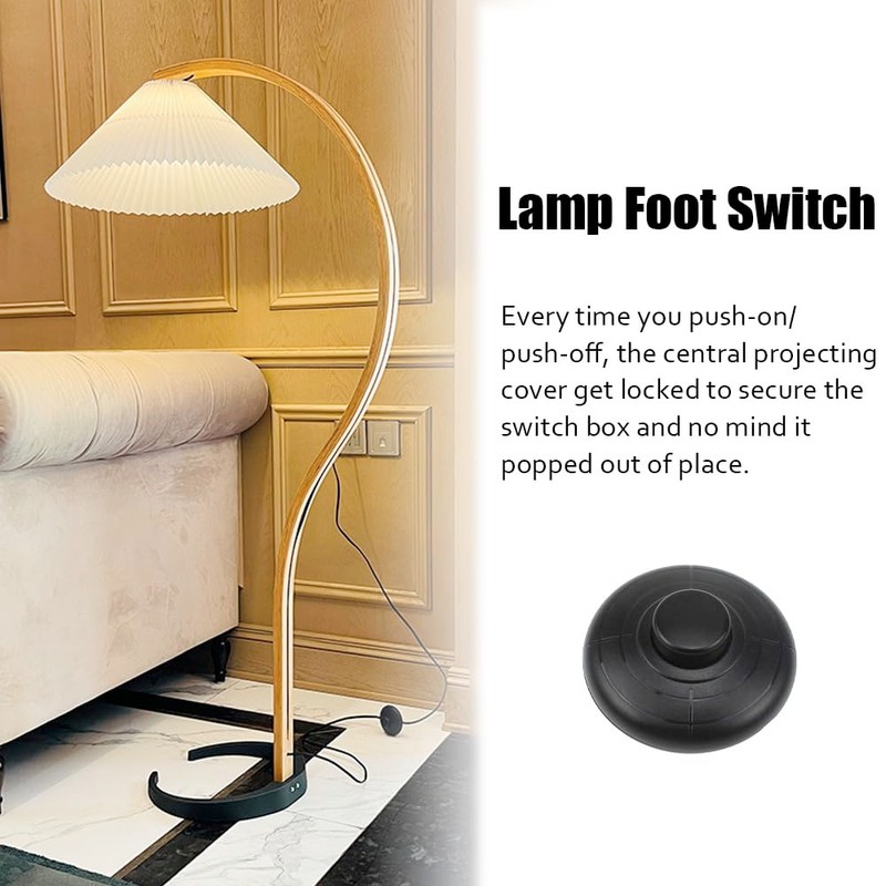 CORTHULin Round Foot Switch Black Lamp Foot Push Switch Standard