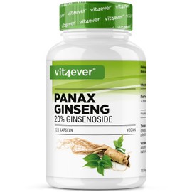 vit4ever Panax Ginseng - 120 Capsules - 20% - 20:1-1800 mg - High Dose