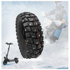 Electric snow scooter tire 255x80 Winter Snow Tyre & Inner Tube Set Electric Scooter Off Road Outer Tire Tires for 10 Inches Kugoo m4 Pro Zero 10X Kaabo Mantis Dualtron Segway in Bad Weather