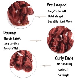 XGY Hair Ginger French Curl Boho Braiding Hair 12 Inch Short Bob French Curly Braids 5 Packs Curly Slay Braiding Hair French Curl Crochet Hair Skin-friendly Bouncy Synthetic Braid Extensions (350#, 12inch)