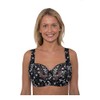 Black & Silver Underwired Full Cup Lace Bra (34F)