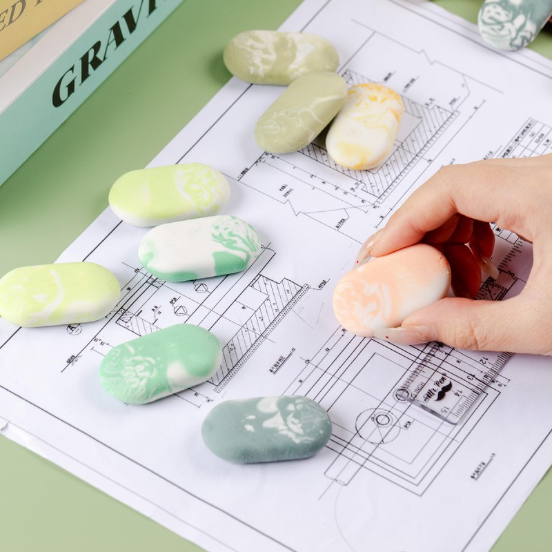 Mr. Pen- Marble Pencil Erasers, 12 Pack, 1" x 2",
