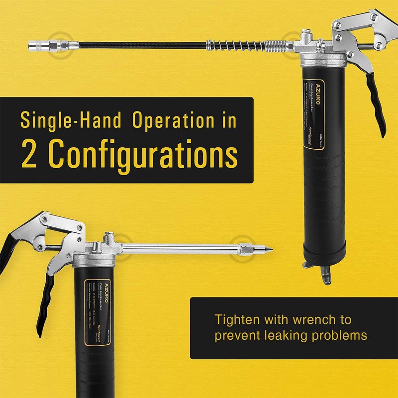 AZUNO Pistol Grip Grease Gun, 6500 PSI Heavy Duty Grease
