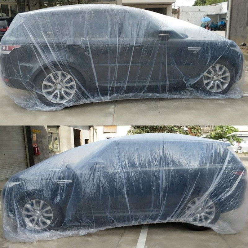 LuliKa 3 Packs Disposable Car Cover Clear Plastic Car Cover