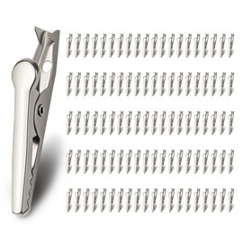 Abvsdu 100 PCS Metal Alligator Clip, 35mm Spring Clamps Test Line Crocodile Clip Silver Tone Alligator Clips Nickel Plated Crocodile Clamps, Used In Laboratory Electric Testing Work And Cable Lead