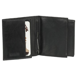 Sporty Leather Dollar Clip Men's Wallet Money Clip Wallet with Money Clip Black Brown Cognac, black, Modern