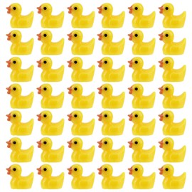 Pack of 50 Mini Resin Ducks, Miniature Ducks Gnome Tiny Ducks to Hide Small Ducks Mini Resin Figures Mini Resin Animals Decorations for DIY Crafts Party Micro Landscape Ornaments