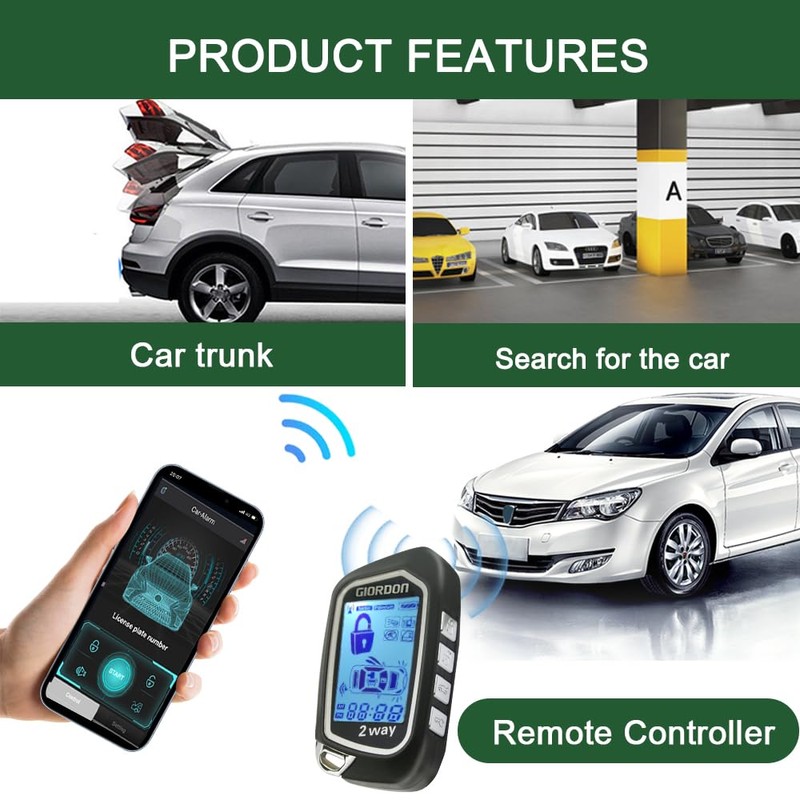 Universal Two Way Car Remote Engine Start with Car Alarm