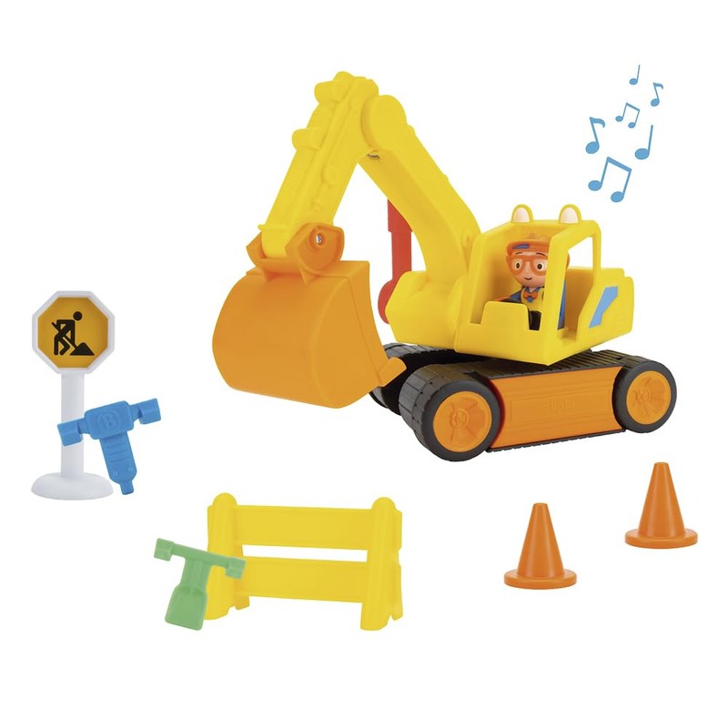 Blippi Excavator - Fun Freewheeling Vehicle with Features Including 3