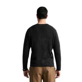 BEYOND FASHION Men's 100% Pure Cashmere Sweater V Neck Long Sleeve Pullover Black Size M