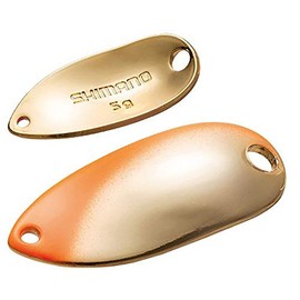 Shimano TR-M15R 70T Spoon, Cardiff, Roll Swimmer, Premium Plated, 0.06 oz (1.5 g), Orange Gold