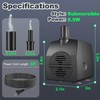SongLong Submersible Pump 200GPH (800 L/H 15W) Ultra Quiet with