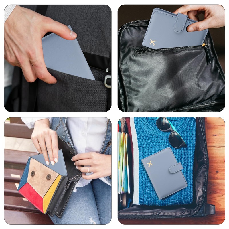 GOAUS Passport Holder for Travel with AirTag Slot Cards Cash