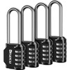 4 Pack disecu 2.6 Inch Long Shackle Combination Lock, 4