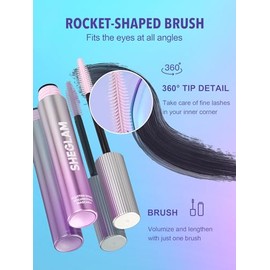 SHEGLAM Flutter Wink Volumizing Mascara Lash Extensions Tubing Mascara Length and Lift-Black