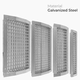 HVAC OV 13" x 9" Aluminum Supply/Exhaust Grille for a Round Spiral Duct - Grill Cover with Adjustable Louver Blades - Air HVAC Return Register for Home, Bathroom, Ceiling