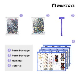 Bear Building Block,Winktoys building block,Bear Toys,Birthday Gift,Educational,Boy,Girl,Trend Decoration,Cool Gifts,Brick,Family Bonding:_[S]Mystic Bear