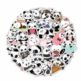 Pack of 100 Panda Stickers for Drinking Bottles and Laptops - Panda Party Gifts and Decorations Waterproof Vinyl Stickers Cute Animal and Bear Stickers - Panda Stickers