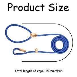 Bojueshaw Dog Leash,Dog Rope Leash Slip Lead Control,Adjustable Nylon Training Lead Leash,Thin slip Lead for Dogs Puppy(Blue)