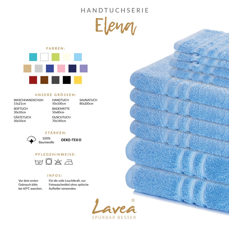 Lavea Sauna Towel 80 x 200 cm, Terry Series Elena,