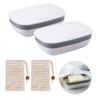 Queta Travel Soap Cases, 2-Pack Soap Dish with 2-Pack Sisal